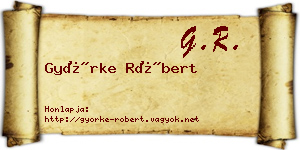 Györke Róbert névjegykártya